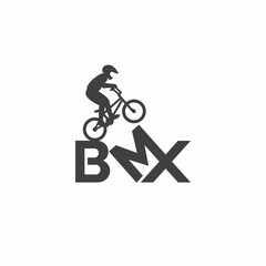 illustration of bmx bike, sport, vector art.