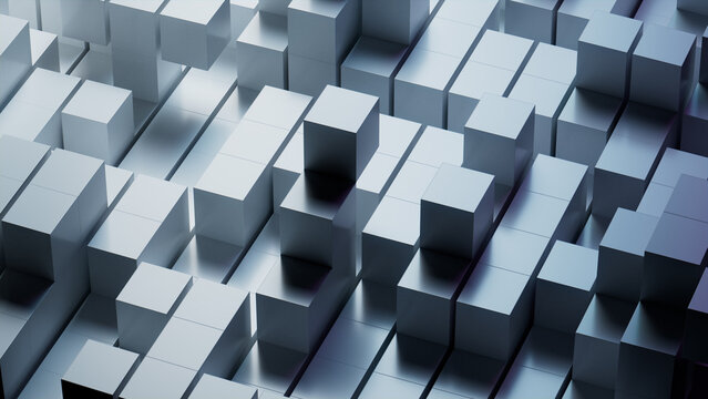 Grey, Futuristic Tech Background. 3D Render.