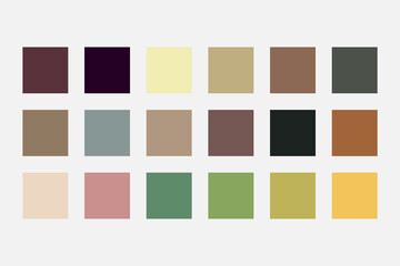 Vector vintage color palette set catalog samples . New fashion color trend. example of a color.	