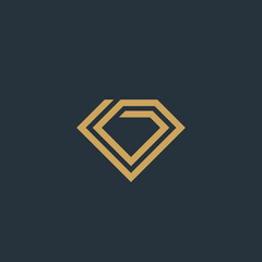 Diamond logo vector icon line illustration