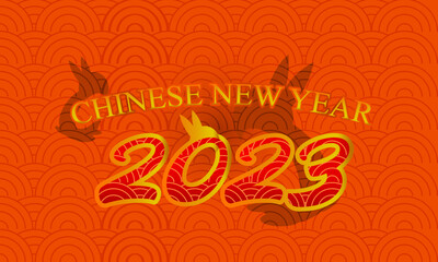 Obraz premium Happy chinese new year 2023 year of the rabbit zodiac sign