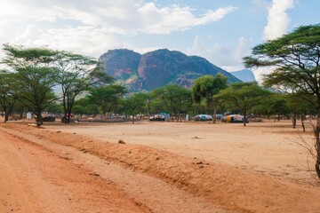Fototapeta na wymiar Scenic view of Ndoto Mountains in Ngurunit, Marsabit County, Kenya