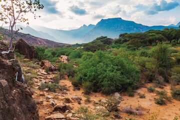 Scenic view of Ndoto Mountains in Ngurunit, Marsabit County, Kenya