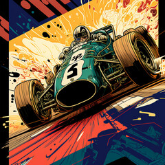 Comic style race car design