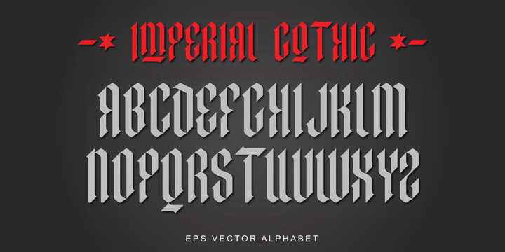 Imperial Gothic Blackletter Alphabet Font