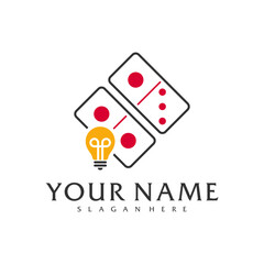 Bulb Domino logo vector template, Creative Domino logo design concepts
