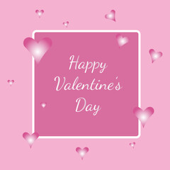 Valentine card with pink hearts