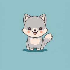Cute little wolf illustration
