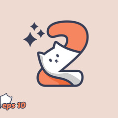 Peeking Cat Numeric 2