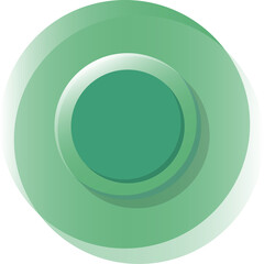 Green tech sense circle button, round logo, vector