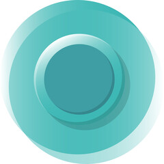 Green tech sense circle button, round logo, vector