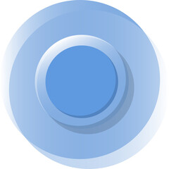 Blue technological sense circle button, round logo, vector