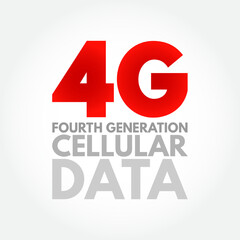 4G - fourth generation cellular data text, technology concept background