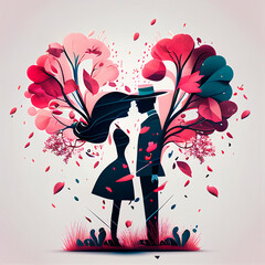 Fototapeta premium Valentine's day, man, woman, love