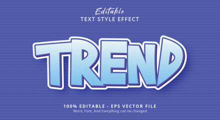 Blue Trend text style effect, editable text effect