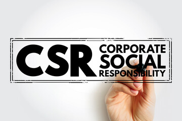 CSR - Corporate Social Responsibility acronym, business concept background