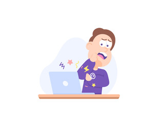 customer complain. a freelancer who gets scolded by his customer. a customer service staff can not stand the insults and complaints from clients. illustration concept design. graphic elements