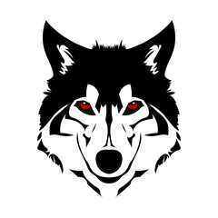 Wolf Vintage Logo. Vector illustration isolated on white background