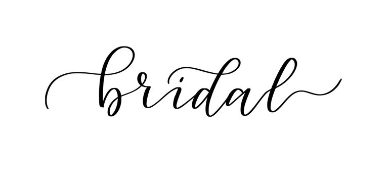 Bridal. Wedding reception modern hand-written brush calligraphy on transparent background