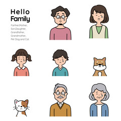 家族の表情アイコン　悲しい表情