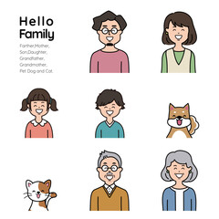 家族の表情アイコン　とびきりの笑顔