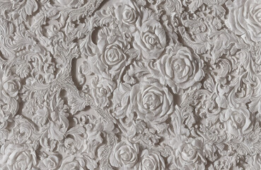 White wooden textures with carving and detailing - Elegant White Carving