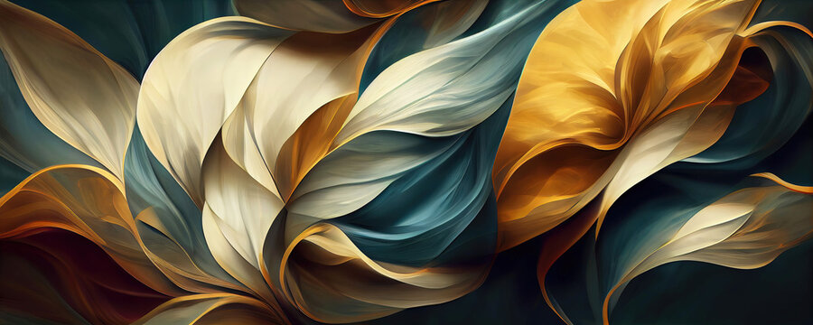 Abstract floral christmas wallpaper background illustration (Generative AI)