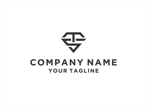 initial Letter ST Logo Design Vector