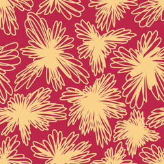 Fototapeta na wymiar Floral seamless pattern in trendy viva magenta color. Modern print for fabric, textiles, wrapping paper. Vector illustration