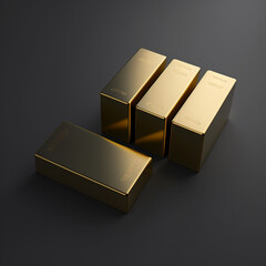 Gold Bars on a Dark Gray Background