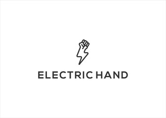 Energy electric hand vector logo design