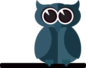 Owl in the style of flat. Vector file for designs.