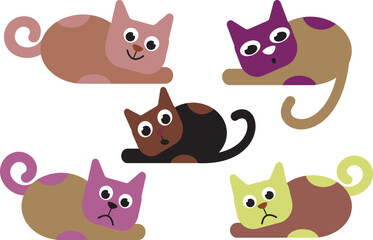 Several different cats. Vector file for designs.