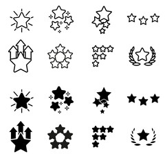 Star icon vector set. Rating illustration sign collection. Review symbol. Grade logo.