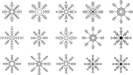 Snowflake icon isolated . Christmas and New year design element, frozen symbol, Vector illustration
