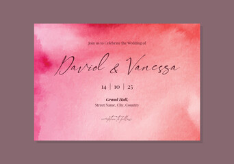 Watercolor Pink wedding invite template design