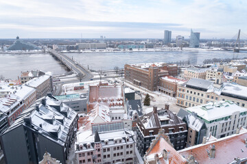 Riga capital of Latvia winter scenery