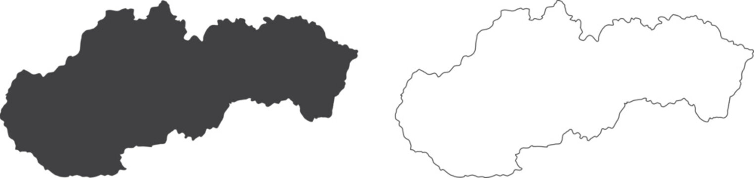 set of 3 maps of Slovakia - vector illustrations