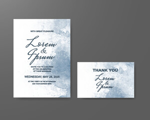 Wedding invitation with abstract watercolor background