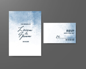 Wedding invitation with abstract watercolor background