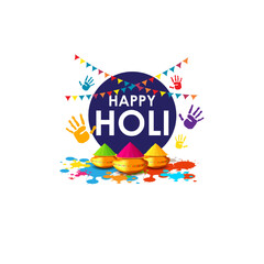 Vector illustration of Happy Holi festival greeting Festival of Colors