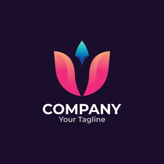 Obraz premium Abstract Flower Gradient Luxury Logo