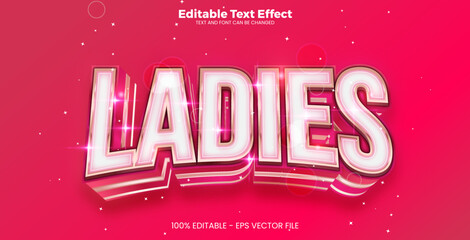 Ladies Editable text effect 3d text effect template