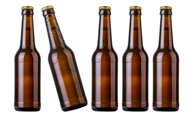 beer bottles isolated