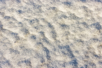 Winter snow texture background in daylight close up