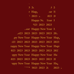 Chinese new year 2023 text is arranged into a rabbit shape.