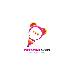 Obraz premium bulb mouse logo with message design icon template