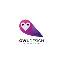 owl logo gradient color illustration icon