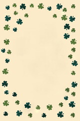 Cream Colored Background with Green Shamrock Border