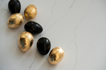 Easter golden and black eggs